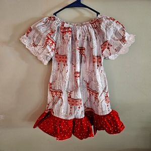 Beautiful Handmade Sz 4-5 Reindeer Dress